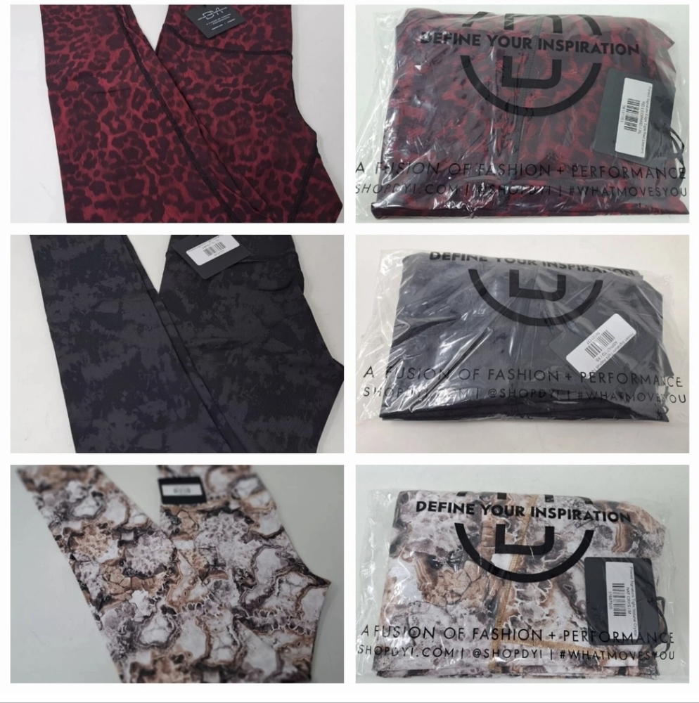 Define Your Inspiration  Leggings - Red Leopard - XL; Marble-M, Asphalt-XS